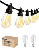 addlon 48FT(2FT Space) LED Outdoor String Lights with 24 Edison Shatterproof Bulbs, Heavy-Duty and Weatherproof Strand, Commercial Grade Patio Lights, Decorative for Garden or Patio, Black by GreenHaven Gardens