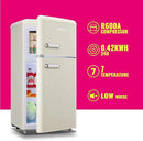 Retro Mini Fridge 3.5 Cu.ft Small Refrigerator with Top Freezer Compact Fridge Apartment Size Refrigerator Dual Door with Handles for Home Office Dorm by CozyNest Decor
