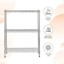 Amazon Basics 3-Shelf Adjustable Heavy Duty Steel Wire Rack Storage Shelving Organizer for Kitchen, Garage, 23.2" L x 13.4" W x 30" H, Chrome by CozyNest Decor
