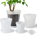 Large Clear pots for Plants,8 Sets 5/6/7/8 inch Thick Plastic Nursery pots for Plants with Drainage Holes for Monstera Plant Live,Succulents etc - Indoor and Outdoor use by GreenHaven Gardens