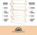 Pennsylvania Woodworks Clothes Drying Rack: Solid Maple Hardwood Laundry Rack for Bedding, Blankets, Towels & More, Heavy Duty, Folding Drying Rack Made in USA, No Assembly Needed, Extra Large by CozyNest Decor