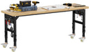 70'' Adjustable Workbench, Solid Wood Work Bench Table with Wheels and Power Outlet & Pegboard, Rolling Workbench Large Load Capacity Garage Workbench for Workshop,Office,Home by GreenHaven Gardens