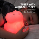 Lumipets Remote Control Silicone Night Light for Kids - Hippo Design with 9 Soft Colors & Sleep Timer - Rechargeable, Battery-Operated Lamp for Bedroom | Baby Nursery, Toddler, Girls, Boys by TinyTreasures Baby Boutique