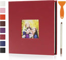 RECUTMS Photo Album Self Adhesive Magnetic Scrapbook 4x6 5x7 8x10 Pictures Scrapbook Album, 40 Pages Photo Book for DIY Baby Family Wedding with Metal Pen and Plastic Board (Red) by TinyTreasures Baby Boutique