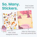 Princess Sticker Book Activity for Kids, World of Princesses by Cupkin, Toddler Airplane Travel Essentials, 500+ Stickers for Kids 12 Scenes + Coloring Book Pages, Girly Kid Gift, Crafts Ages 2-8 by TinyTreasures Baby Boutique