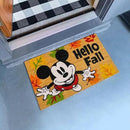 Gertmenian Disney Mouse Doormat Rug Front Door Coir Mat Welcome Home Indoor Outdoor Entryway Carpet, 2-Pack 20x34, Retro Mickey Hello Fall/Plaid by CozyNest Decor