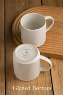 famiware Coffee Mug Set for 4, Star 12 oz Catering Mugs Cup Set with Handle for Coffee, Tea, Cocoa, Milk - Ceramic Stoneware Drinkware Set, Matte White by CozyNest Decor