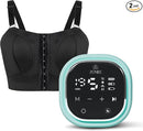 Zomee Z2 Double Electric Breast Pump - Shabbat Mode Edition - Portable, Hands Free Pumping Hospital Grade Wearable Breast Pump Including; Black Bamboo Pumping Bra (2XL) by TinyTreasures Baby Boutique