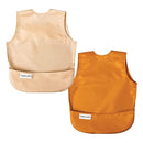 Tiny Twinkle Mess Proof Apron Bibs - 2 Pack Waterproof & Lightweight Baby Bibs for Led Weaning | 100% Recycled Polyester, Easy Clean & Machine Washable (Sand Cinnamon,Small 6-24 Months) by TinyTreasures Baby Boutique