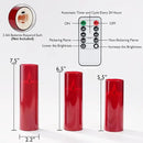 Amagic Christmas Red Flameless Candles, Battery Operated Candles with Remote and Timer, Acrylic Flickering LED Candles for Thanksgiving Decor, D2.2''xH5''6" 7", Set of 9 by CozyNest Decor
