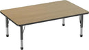 Factory Direct Partners FDP Rectangle (36 x 60 inch) Classroom Table with Adjustable Chunky Toddler Legs (15-24 in); Preschool, Kinder and Daycare Furniture - Pasadena Oak Top/Black Edge and Legs by CozyNest Decor