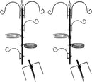Ashman Deluxe Bird Feeding Station (2 Pack) for Outside - Multi Feeder Pole Stand Kit With 4 Hangers, Bath and 3 Prong Base for Attracting Wild Birds - 22 Inch Wide x 92 Inch Tall by GreenHaven Gardens