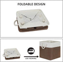 Bidtakay Collapsible Rustic Cube Storage - Brown Cloth Baskets with Handles, 13x13x13 Inch, Set of 3 Fabric Storage Bins by TinyTreasures Baby Boutique