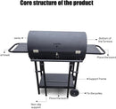 Charcoal Grill - Charcoal Barrel Grill with side shelf, Large Stainless Steel BBQ Grill suitable for outdoor camping,backyards, and patios (Extra Large) by GreenHaven Gardens