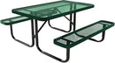 Coated Outdoor Furniture Heavy-Duty Portable Outdoor Kids Table, Expanded Metal Kids Picnic Table, Commercial-Grade Picnic Table, Made in America (4ft Rectangular, Childrens, Textured Green) by GreenHaven Gardens