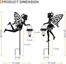 Solar Fairy Garden Stake Decorative Lantern, 2 Pack Metal Fairy Angel Garden Silhouette Lights for Lawn, Pathway, Patio, Yard Outdoor Decor by GreenHaven Gardens