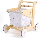 Wooden Baby Walker Doll Stroller | Adjustable Speed Shopping Cart for Toddlers 1-3 | Baby Push Walker - Pretend Play Grocery Cart | Natural Wood Stroller Push Toys for Babies Learning to Walk by TinyTreasures Baby Boutique