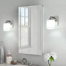 Brushed Nickel Milk Glass Wall Sconces, 1 Pack Hardwired Indoor Wall Light Fixtures for Living Room, Hallway, Bedroom, Ceramic E26 Sockets (Bulbs Not Included) by CozyNest Decor