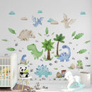 Dinosaur Wall Decals by Lipastick - Peel and Stick Palm Tree Dino Jurassic-Themed Stickers for Baby Nursery, Kids Room, Toddler Bedroom, Playroom, Daycare, Classroom Decor -S Size by TinyTreasures Baby Boutique