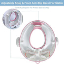 ANGELBLISS Baby Potty Training Toilet Seat with Soft Cushion Handles, Haute Collection, Double Anti-Slip Design and Splash Guard for Boys and Girls (Pink) by TinyTreasures Baby Boutique