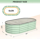 2 Pcs 6x3x1.5ft Oval Raised Garden Bed, Galvanized Raised Beds,Open-Ended Base Metal Raised Planter Beds,Garden Bed Outdoor,Planter Raised Boxes for Vegetables, Flowers,Tool-Free Asse,Green by CozyNest Decor