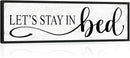 Let's Stay in Bed Wall Decor: Family Bedroom Signs Wall Decor Above Bed Framed Modern Farmhouse Rustic Wall Signs Hanging Plaques Master Bedroom Aesthetic Minimalist Wall Art 12" x 40" by CozyNest Decor