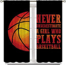 Red Basketball Blackout Curtains for Boy Girl Room Darkening Decor,Sport Theme and Motto Dark Background Bedroom Living Room Home Rod Pocket Thermal Insulated Window Curtain/Drapes Panel,42x45 Inch… by TinyTreasures Baby Boutique