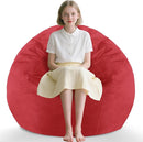 2FT Bean Bag Chair, Comfy Bean Bag Chairs with Memory Foam Filled, Fluffy Beanbag Sofa with Dutch Velvet Cover, Teardrop BeanBag Chairs for Living Room, Playroom - Red by TinyTreasures Baby Boutique