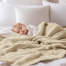 EMME Muslin Baby Blankets 100% Cotton 4-Layer Swaddle Baby 40"x50" Lightweight Soft Breathable Cooling Baby Blanket for Toddler, Infant, Newborn, Boys and Girls All Season Gauze Blanket, Light Tan by CozyNest Decor