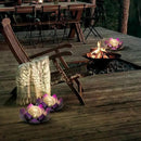 Huaxu Solar Lights Outdoor Decor Purple Lotus Waterproof LED Crackle Globe Glass Metal Flower Decorations for Garden Patio Yard Porch Pathway Ground Tabletop by GreenHaven Gardens