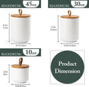 Ceramic Canisters Sets for Kitchen, Airtight Canister with Bamboo Lid, Ceramic Coffee Canister Kitchen Canisters for Countertop, Flour and Sugar Containers for Food Storage Jars, White, Set of 3 by CozyNest Decor