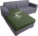 hyha Waterproof Couch Cushion Covers, Sectional Sofa Slipcovers Washable, L Shape Chaise Dog Couch Covers for Sectional Sofa, Universal Furniture Protector (1 Piece for Chaise XL, Bronze Green) by CozyNest Decor