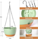 2 Pack Plastic Hanging Planters Set ,8.3 Inch Hanging Flower Plant Pot with Drainage Hole for Indoor Outdoor Plants, Round Hanging Basket with Removable Tray for Home Garden Porch Balcony Patio Decor by GreenHaven Gardens
