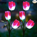 Veesee Outdoor Solar Tulip LED Flower Light, Christmas Gift, Solar Garden Stake Flowers, Decorative Solar Lamp for Patio Lawn,Solar Path Tulip Lights, Lawn, Garden, Yard, Grave Decoration-Red by GreenHaven Gardens