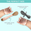 Grabease Baby Spoons and Forks Utensils for Toddlers Infants BPA-Free & Phthalate-Free Baby Silverware, 2 Sets, Teal and Gray - Infant Spoon - Toddler Fork by TinyTreasures Baby Boutique