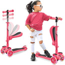 Hurtle 3-Wheeled Scooter for Kids - Wheel LED Lights, Adjustable Lean-to-Steer Handlebar, and Foldable Seat - Sit or Stand Ride with Brake for Boys and Girls Ages 1-14 Years Old by TinyTreasures Baby Boutique