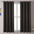 ChrisDowa Grommet Blackout Curtains for Bedroom and Living Room - 2 Panels Set Thermal Insulated Room Darkening Curtains (Brown, 52W x 63L) by CozyNest Decor