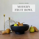 OAKOA Concrete Black Decorative Bowl for Home Decor - Black Fruit Bowl - Modern Pedestal Coffee Table Bowl for Entryway Table by CozyNest Decor