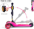 GLAMUP Kids Scooter, 2-in-1 Folding Kick Scooters, Adjustable Height, Safety Lock, 3 Wheel Kick Scooter for Boys and Girls Ages 3-14 by TinyTreasures Baby Boutique