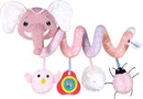 Jollybaby Baby Car Seat Stroller Toys, Plush Activity Hanging Spiral Activity Pram Crib with Music Box, Rattles, Squeaker for Babies Infant Boys Girls(SZ Pink Elephant) by TinyTreasures Baby Boutique