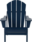 WO Home Furniture Adirondack Chair Table Set of 2 PCS Outdoor Folding Chair w Side Table Weather/UV Resistant for Lawn, Garden, Bon Fire, Balcony (Navy Blue) by GreenHaven Gardens
