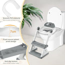 2 In 1 Potty Training Toilet Seat & Toddler Step Stool, Bottom Triangle Stability Toddler Toilet Seat, Adjustable Step & Seat Height Potty Seats (Grey) by TinyTreasures Baby Boutique