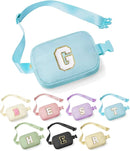 YOOLIFE Girls' Initial Fanny Pack Belt Bag Purse, Blue, 8.1 x 2 x 5.5 inches by TinyTreasures Baby Boutique