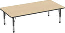 FDP Rectangle Activity School and Classroom Kids Table (36 x 72 inch), Toddler Legs, Adjustable Height 15-24 inches - Maple Top and Black Edge by CozyNest Decor