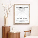 Christian Wooden Wall Sign, Decorative Signs for Home Decor, Religious Artwork, Bible Verse Decoration, Framed Wall Plaque Sign 15 * 11.5 inches, For I am Persuade by CozyNest Decor