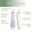haakaa Baby Nail Trimmer Electric Baby Nail File Kit with LED Light, Baby Nail Clippers for Newborn/Infants/Adults Toenails and Fingernails, 6 Replacement Heads & Storage Case, Lavender by TinyTreasures Baby Boutique