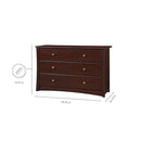 Storkcraft Crescent 6 Drawer Bedroom Dresser (Espresso) – GREENGUARD Gold Certified Dresser for Kids Bedroom by TinyTreasures Baby Boutique