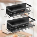 Spice Rack for Rrefrigerator Kitchen Home Organization and Storage Adhesive Rack (2 Pack,Black) by CozyNest Decor