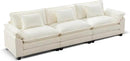 URRED Modular Sectional Sofa Comfy Cloud Couch, Modern Chenille Sofa Sleeper Deep Seat Couches with Ottoman/Pillows for Living Room (White, 117'') by CozyNest Decor