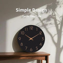 Mosewa 12 Inch Black Wall Clock Battery Operated Silent Non Ticking Modern Simple Minimalist Decorative for Kitchen Bedroom Home Office Bathroom Living Room by CozyNest Decor